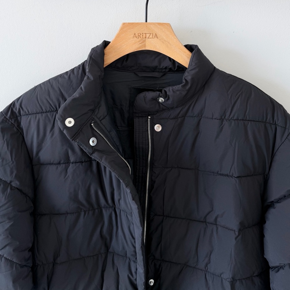 Massimo Dutti Black Water-Repellent Puffer Jacket Size S Drawstring Waist - Picture 4 of 16